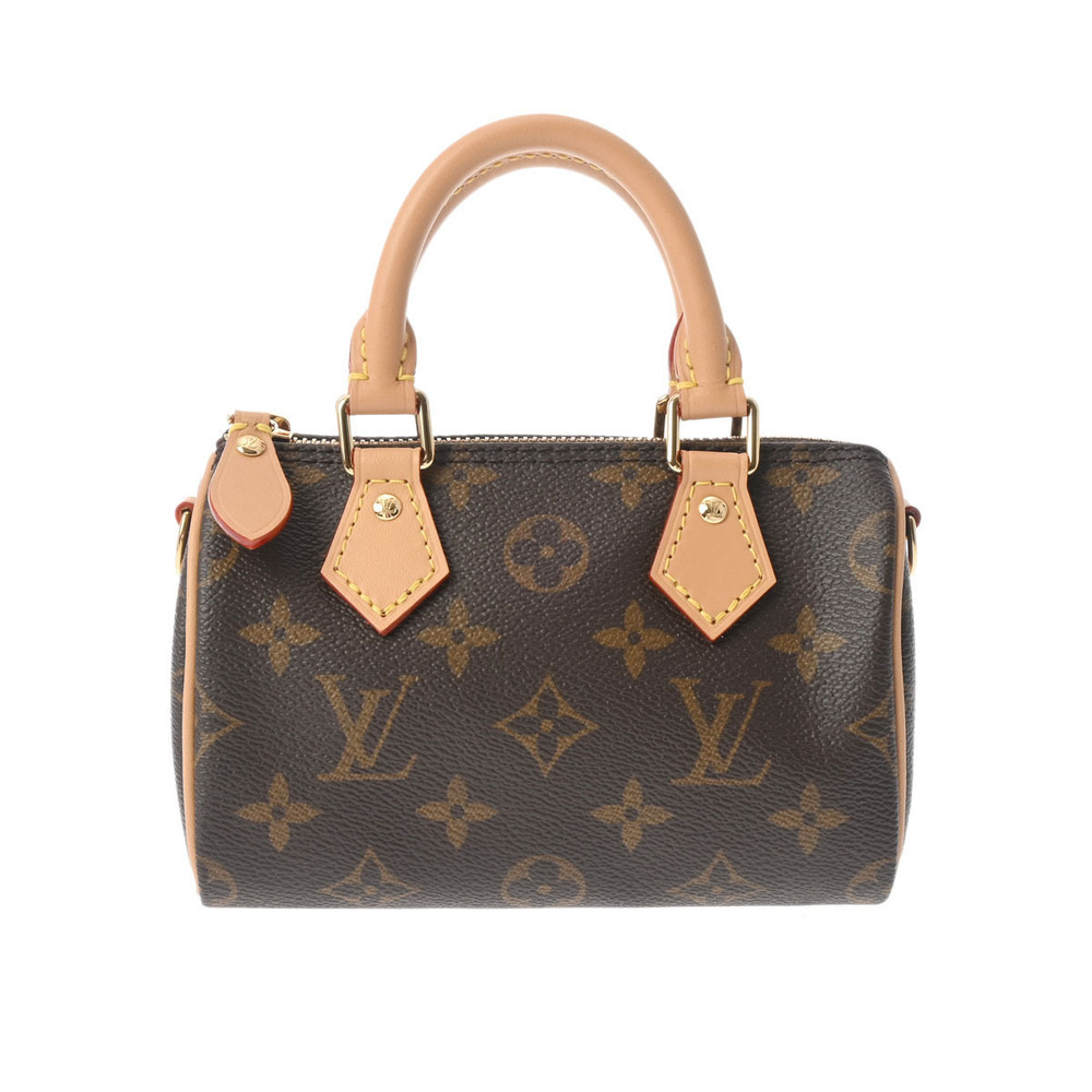 Louis Vuitton Monogram Nano Speedy Brown Canvas Shoulder Bag